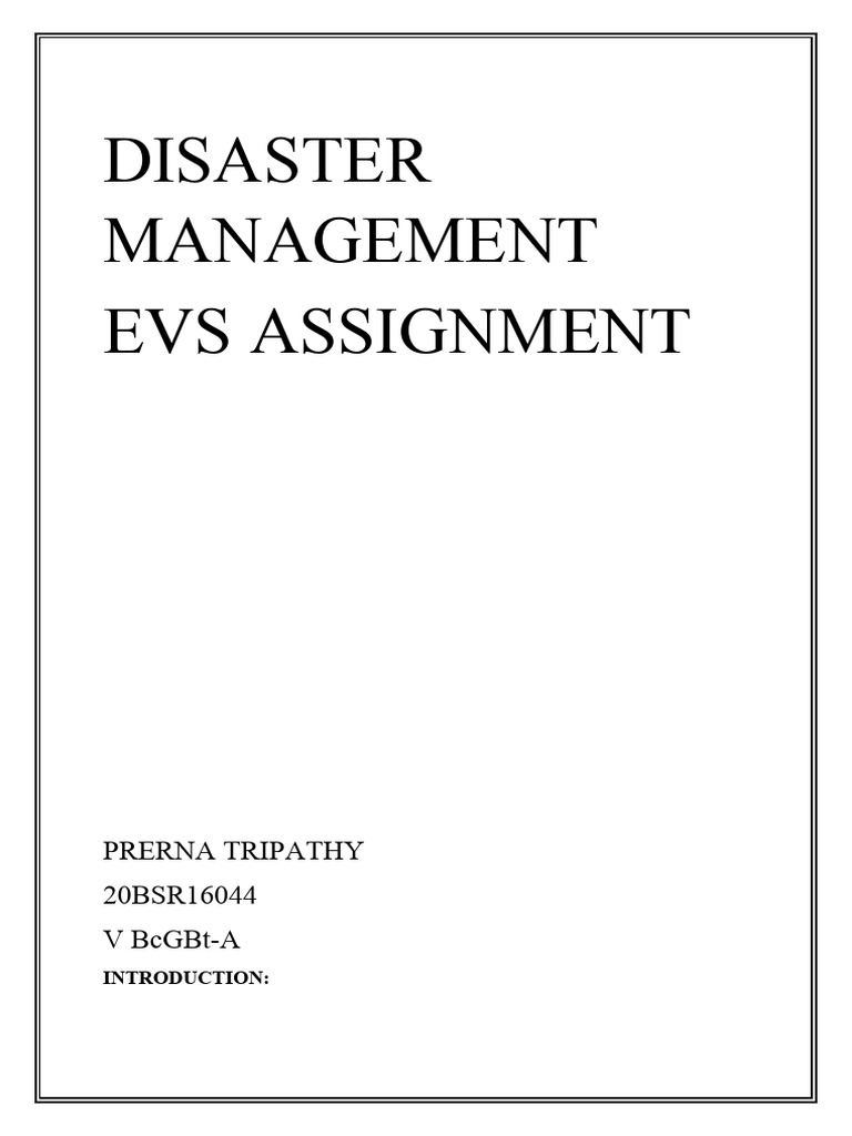 Introduction to Disaster Management | PDF | Natural Disasters ...