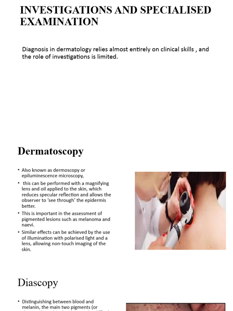 Dermatology Diagnostic Techniques | PDF | Allergen | Biopsy