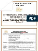 Month wise Academic Calendar Activities 2024-25