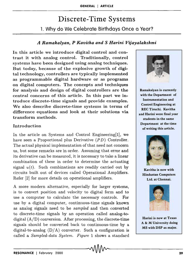 Discrete-Time Systems: - Fe-b-r-U-Qr-Y - 2-0-00 - 3 - 9 | PDF ...