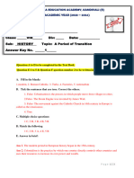 Class 8 Answer Key - A Period of Transition