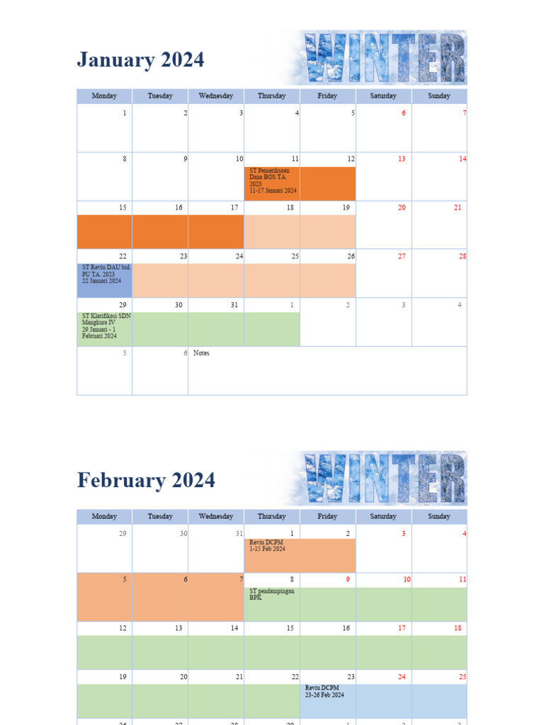 Kalender Aktivitas | PDF