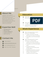 Cream Minimalist Professional CV Resume