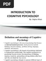 Introduction To Cognitive Psychology