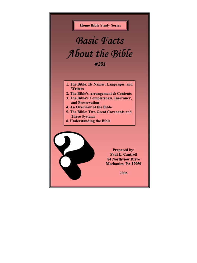 Understanding the Bible's Basics | PDF | Covenant (Biblical) | Bible