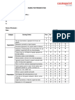 PRESENTATION RUBRIC FORM