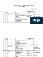 MSC Med Surg Unit Plan