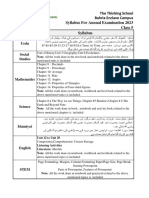 Annual Examination Syllabus 2023 Class 5