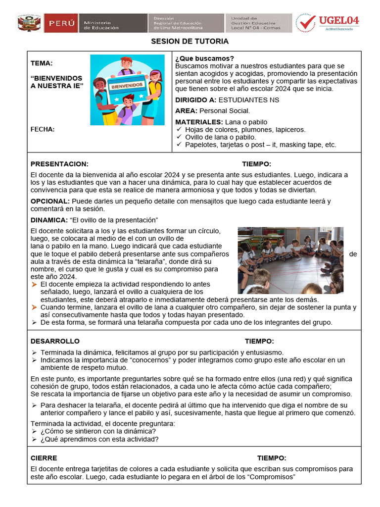 Sesión Tutoria | PDF | Crecimiento personal y profesional