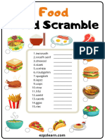 Food Word Scramble 1