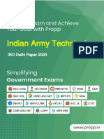 Indian Army Technical: IRO Delhi Paper 2020