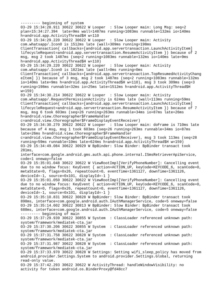 Android Slow Looper & Binder Warnings | PDF | Java (Programming ...