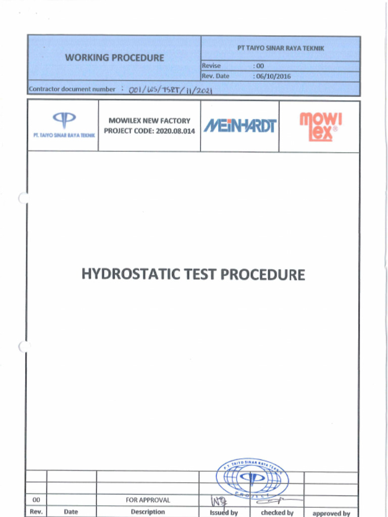 001WSTSRT Hydrotest Procedure PDF