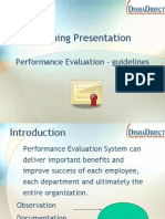 Performance Evaluation Guidelines