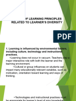 Review of Learning Principles Related To Learners Diversity