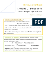 Fiche Physique Quantique Chapitre 2