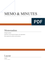 Memos & Meetings & Minutes