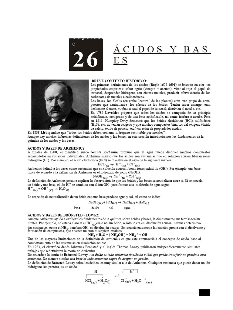 Teoría de Arrhenius en Ácidos y Bases | PDF | Ácido | Átomos