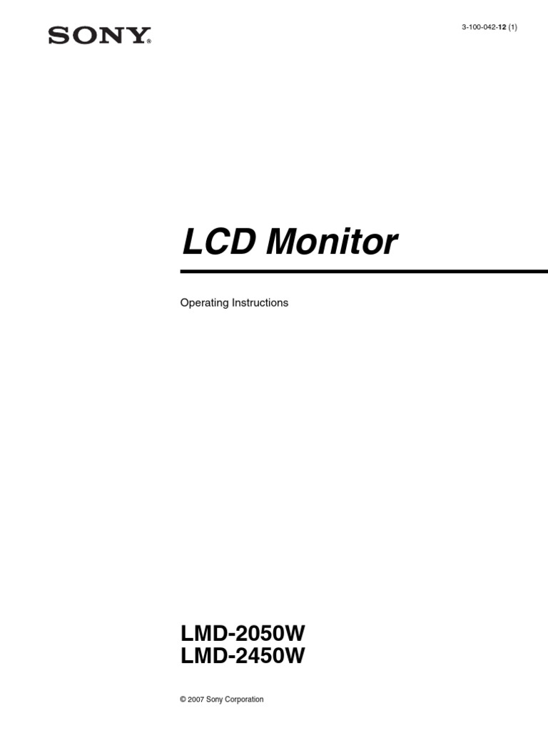 LMD 2050 W | PDF | Computer Monitor | Manufactured Goods