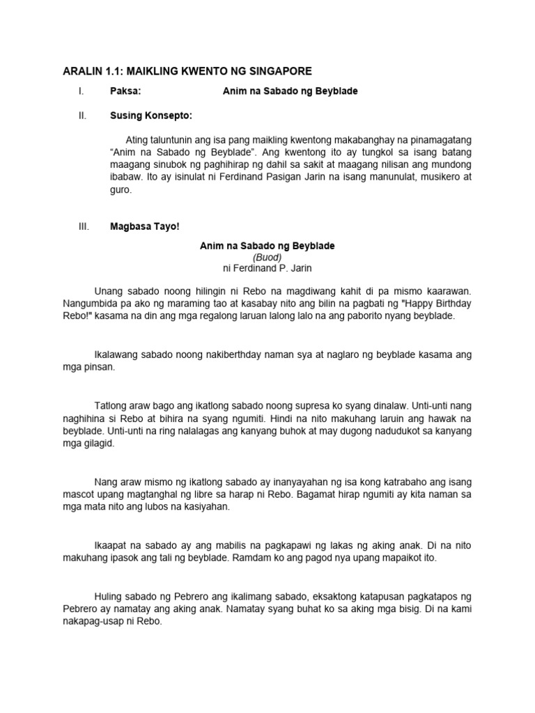 Anim Na Sabado NG Beyblade | PDF