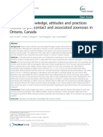 Household Knowledge, Attitudes and Practices Related To Pet Contact and Associated Zoonoses in Ontario, Canada