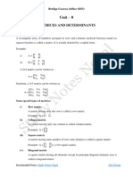 Unit 8 Matrices and Determinants
