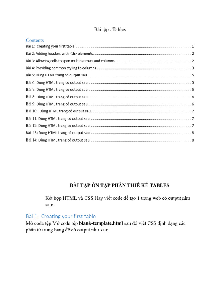 ExcerciseTables Update | PDF