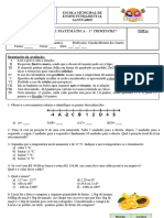 ( - Adaptada) - PROVA 7º Ano - SANTUÁRIO