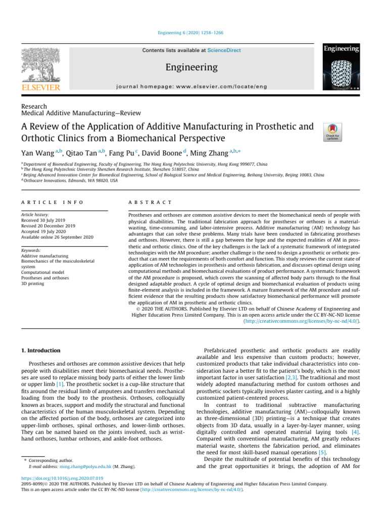 Optimizing Additive Manufacturing in Prosthetics | PDF | Prosthesis ...