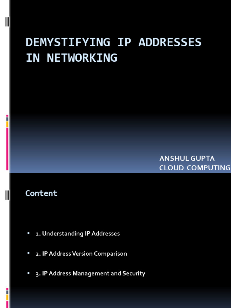 Demystifying IP Addresses in Networking | PDF | Ip Address | I Pv6