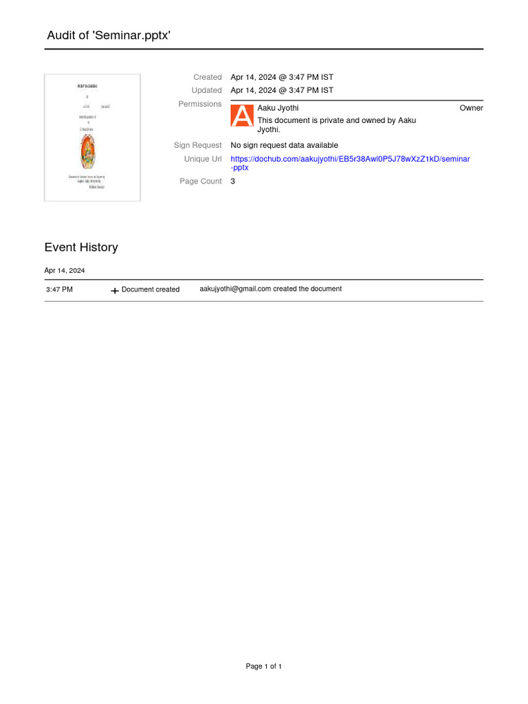 Seminar Presentation Audit Report Pdf