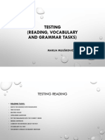 Testing Reading, Vocabulary and Grammar, 15 - 04 - 2020