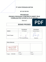 BP 302 PM P08 Prosedur Proses Produksi Concrete Sheet Pile Corrugated (CCSP) & Flat (FCSP)