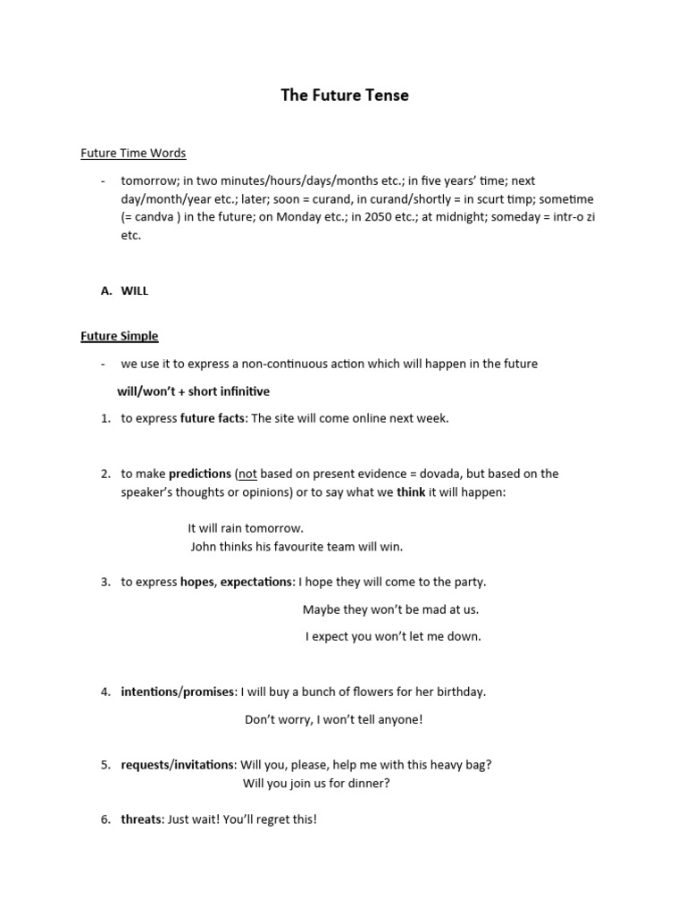 Future Tense Theory Pdf Grammar Linguistics