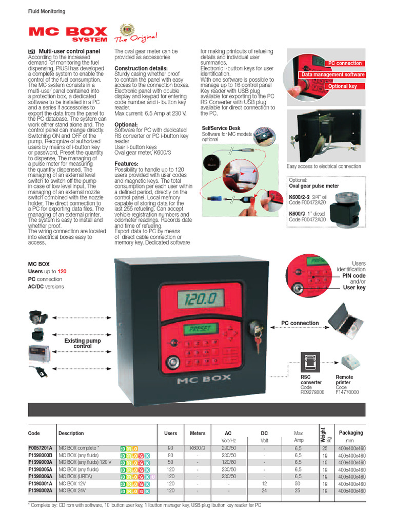 Multi-User Fuel Control System | PDF | Personal Computers | Pump