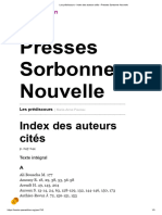 Les prédiscours - Index des auteurs cités - Presses Sorbonne Nouvelle