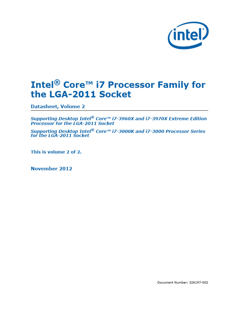 Core I7 Lga 2011 Datasheet Vol 2 | PDF | Bios | Computer Architecture