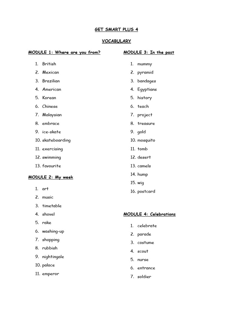 Get smart plus 4 vocabulary pdf