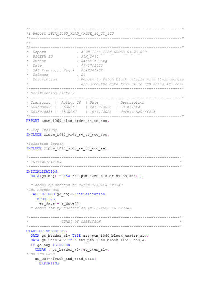 S4 to SCO Block Details Report | PDF | Software Development ...