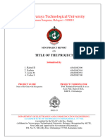 Mini Project Report Front Sheets