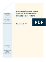 Massachusetts Special Commission On Medical Care Price Provider Reform (2011)