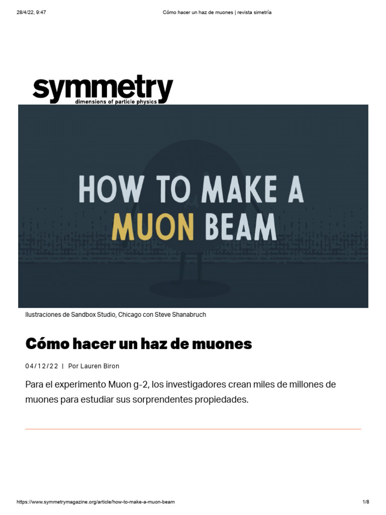 Cómo Hacer Un Haz de Muones - Revista Simetría | PDF | Gran ...