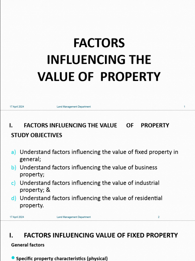 Factors Affecting Property Value Analysis | PDF | Building | Zoning