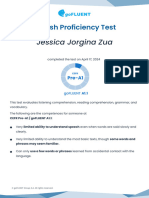 Jessica Jorgina Zua - Proficiency Test Result