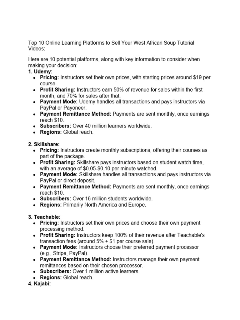 Online platforms sell tutorial pdf subscription business model