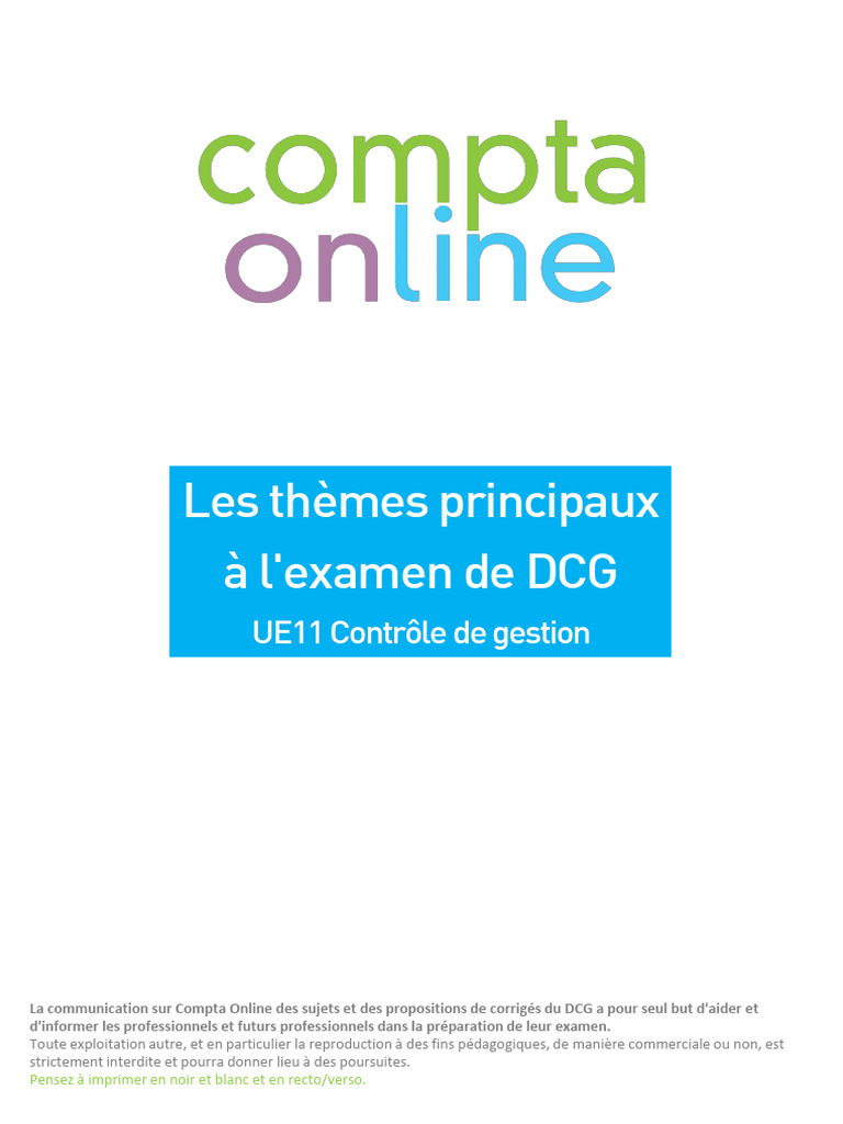 Sujets et Corrigés DCG UE11 2024 | PDF