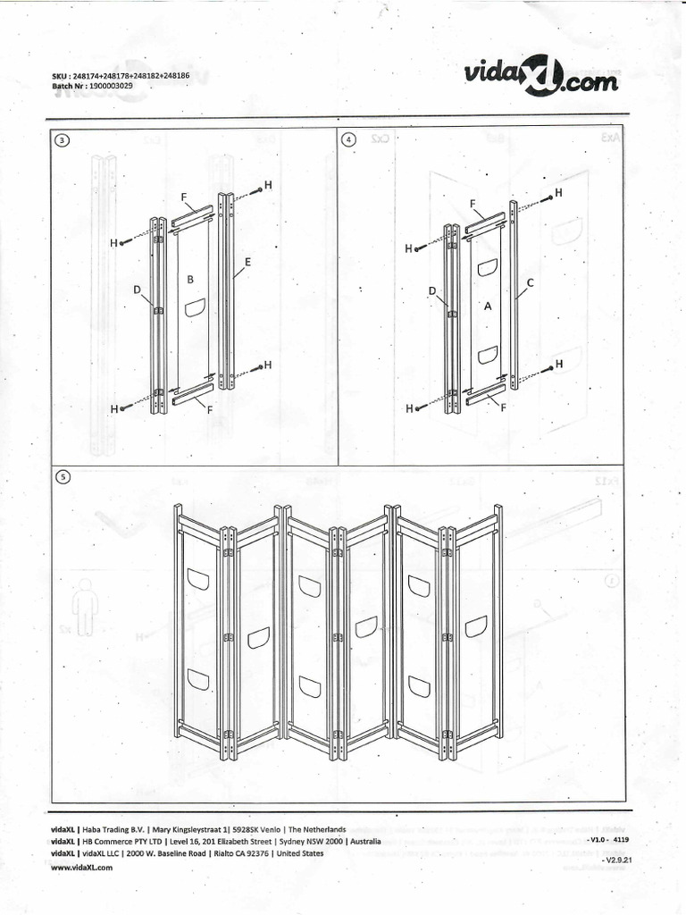 vidaXL Wind Screen Mounting Instructions | PDF