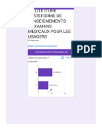 Utilite D'une Plateforme de Renseignements D'examens Medicaux Pour Les Usagers