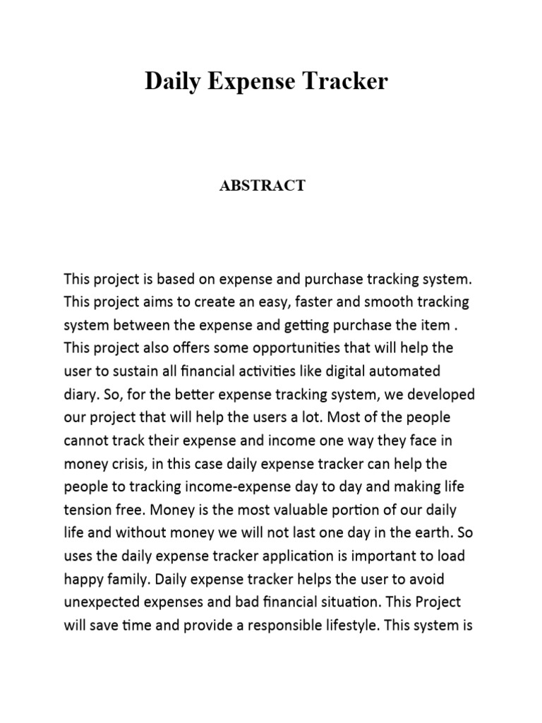 Daily Expense Tracker System Overview | PDF | Databases | Data ...
