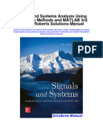 Full download Signals And Systems Analysis Using Transform Methods And Matlab 3Rd Edition Roberts Solutions Manual pdf